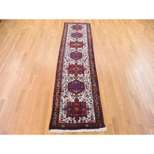 Load image into Gallery viewer, 3&#39;x11&#39;4&quot; Ivory Full Pile Tribal Weaving Vintage Persian Karajeh Excellent Condition Natural Wool Hand Knotted Runner Oriental Rug FWR480264