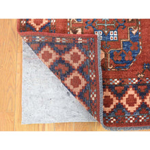 Load image into Gallery viewer, 4&#39;x6&#39;8&quot; Coral Red, Afghan Ersari with Geometric Elephant Feet Design, Soft Wool, Hand Knotted, Oriental Rug FWR480270