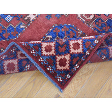 Load image into Gallery viewer, 4&#39;x6&#39;8&quot; Coral Red, Afghan Ersari with Geometric Elephant Feet Design, Soft Wool, Hand Knotted, Oriental Rug FWR480270