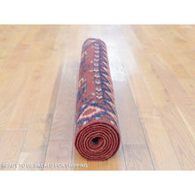 Load image into Gallery viewer, 4&#39;x6&#39;8&quot; Coral Red, Afghan Ersari with Geometric Elephant Feet Design, Soft Wool, Hand Knotted, Oriental Rug FWR480270