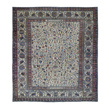 Load image into Gallery viewer, 14&#39;3&quot;x15&#39;7&quot; Ivory, Antique Persian Bakhtiar with Rare All Over Design, Excellent Condition Hand Knotted Pure Wool, Signed by Kashan Carpets, Large Squarish Oversized Oriental Rug FWR480330
