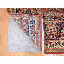 Load image into Gallery viewer, 7&#39;10&quot;x9&#39;10&quot; Tomato Red, Antique Persian Sarouk with Flower Bouquet Design, Full Pile, Mint Condition, Soft Wool, Hand Knotted, Clean, Sides and Ends Professionally Secured, Oriental Rug FWR480384