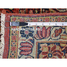 Load image into Gallery viewer, 7&#39;10&quot;x9&#39;10&quot; Tomato Red, Antique Persian Sarouk with Flower Bouquet Design, Full Pile, Mint Condition, Soft Wool, Hand Knotted, Clean, Sides and Ends Professionally Secured, Oriental Rug FWR480384