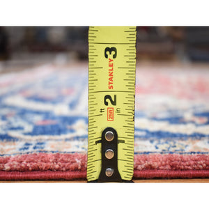 5'x6'6" Tomato Red, Peshawar Mahal Design with Soft Colors, Soft Wool Hand Knotted, Oriental Rug FWR480468