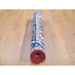 5'x6'6" Tomato Red, Peshawar Mahal Design with Soft Colors, Soft Wool Hand Knotted, Oriental Rug FWR480468