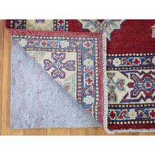 Load image into Gallery viewer, 5&#39;3&quot;x7&#39;1&quot; Rich Red, Afghan Special Kazak with Geometric Design, Natural Dyes, Hand Knotted, Pure Wool Oriental Rug FWR480498