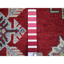 Load image into Gallery viewer, 5&#39;3&quot;x7&#39;1&quot; Rich Red, Afghan Special Kazak with Geometric Design, Natural Dyes, Hand Knotted, Pure Wool Oriental Rug FWR480498