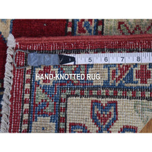 Load image into Gallery viewer, 5&#39;3&quot;x7&#39;1&quot; Rich Red, Afghan Special Kazak with Geometric Design, Natural Dyes, Hand Knotted, Pure Wool Oriental Rug FWR480498