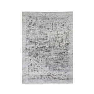 6'x9' THE LOST BRANCHES, Silk with Textured Wool, Hand Knotted Oriental Rug FWR480576