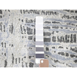 6'x9' THE LOST BRANCHES, Silk with Textured Wool, Hand Knotted Oriental Rug FWR480576