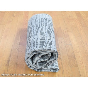 6'x9' THE LOST BRANCHES, Silk with Textured Wool, Hand Knotted Oriental Rug FWR480576