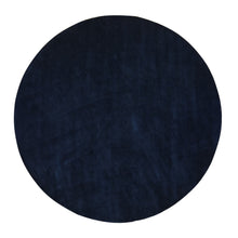 Load image into Gallery viewer, 11&#39;7&quot;x11&#39;7&quot; Black Overdyed, Modern Gabbeh Design, Wool and Silk, Thick and Plush, Hand Knotted, Round Oriental Rug FWR480588