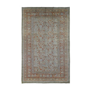 8'7"x14'10" Beige, Antique European Donegal, Excellent Condition Pure Wool Hand Knotted, Extra Wide Gallery Size Oriental Rug FWR480594