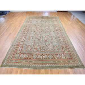 8'7"x14'10" Beige, Antique European Donegal, Excellent Condition Pure Wool Hand Knotted, Extra Wide Gallery Size Oriental Rug FWR480594