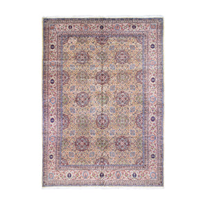 11'5"x15'9" Light Yellow, Antique Persian Sherkat, Hand Knotted, Mint Condition, Pure Wool, Oversized Oriental Rug FWR480666