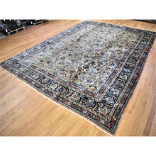 Load image into Gallery viewer, 11&#39;9&quot;x16&#39;4&quot; Ivory, Antique Persian Mashad, Hand Knotted, 100% Wool, Oversized Oriental Rug FWR480678