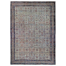 Load image into Gallery viewer, 13&#39;10&quot;x19&#39;5&quot; Beige, Handmade Antique Persian Mahal, Areas of Wear, Sides and Ends Professionally Secured, Pure Wool, Oversized Oriental Rug FWR480696