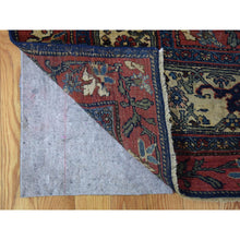 Load image into Gallery viewer, 11&#39;x19&#39; Navy Blue, Antique Persian Bijar, Even Wear, Clean, Sides and Ends Professionally Secured, Pure Wool, Hand Knotted Oversized Oriental Rug FWR480702