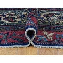 Load image into Gallery viewer, 11&#39;x19&#39; Navy Blue, Antique Persian Bijar, Even Wear, Clean, Sides and Ends Professionally Secured, Pure Wool, Hand Knotted Oversized Oriental Rug FWR480702