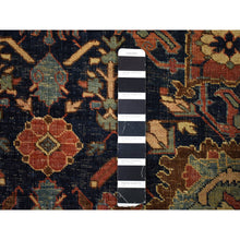 Load image into Gallery viewer, 11&#39;x19&#39; Navy Blue, Antique Persian Bijar, Even Wear, Clean, Sides and Ends Professionally Secured, Pure Wool, Hand Knotted Oversized Oriental Rug FWR480702