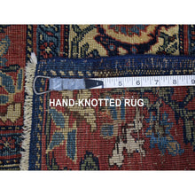 Load image into Gallery viewer, 11&#39;x19&#39; Navy Blue, Antique Persian Bijar, Even Wear, Clean, Sides and Ends Professionally Secured, Pure Wool, Hand Knotted Oversized Oriental Rug FWR480702