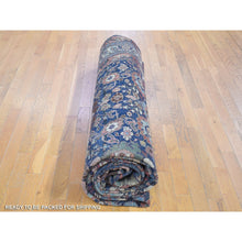 Load image into Gallery viewer, 11&#39;x19&#39; Navy Blue, Antique Persian Bijar, Even Wear, Clean, Sides and Ends Professionally Secured, Pure Wool, Hand Knotted Oversized Oriental Rug FWR480702
