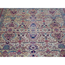 Load image into Gallery viewer, 7&#39;7&quot;x12&#39;7&quot; Beige, Antique Turkish Sivas, Mint Condition, Clean and Soft, Sides and Ends Professionally Secured, Pure Wool, Hand Knotted Gallery Size Oriental Rug FWR480732