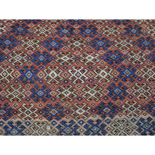 Load image into Gallery viewer, 3&#39;9&quot;x4&#39;8&quot; Honey Brown, Antique Caucasian Kazak Geometric Triangle Design, Pure Wool Hand Knotted, Good Condition Even Wear Clean Sides and Ends Professionally Secured, Oriental Rug FWR480828