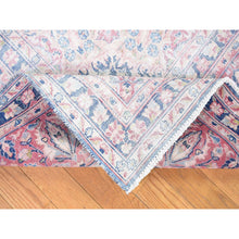 Load image into Gallery viewer, 10&#39;x12&#39;10&quot; Blue, Vintage Persian Kerman Cropped Thin, Distressed Look Worn Wool Hand Knotted, Oriental Rug FWR480834