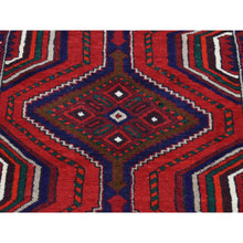 Load image into Gallery viewer, 2&#39;7&quot;x10&#39; Deep and Rich Red, Clean Hand Knotted New Vintage Persian Hamadan, Full Pile Excellent Condition, Runner Oriental Rug FWR481068