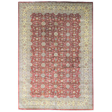 Load image into Gallery viewer, 12&#39;3&quot;x17&#39;9&quot; Rust Red, Hereke Design with All Over Design, 300 KPSI Hand Made, Wool and Silk Hand Knotted, Oversized Oriental Rug FWR481320