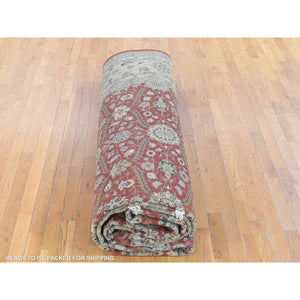 12'3"x17'9" Rust Red, Hereke Design with All Over Design, 300 KPSI Hand Made, Wool and Silk Hand Knotted, Oversized Oriental Rug FWR481320