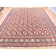 Load image into Gallery viewer, 13&#39;4&quot;x15&#39;5&quot; Rust Red, Afghan Ersari with Elephant Feet Design, Hand Knotted Pure Wool, Oversized Oriental Rug FWR481326