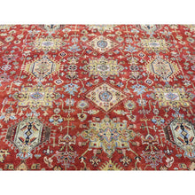 Load image into Gallery viewer, 11&#39;9&quot;x14&#39;10&quot; Rust Red, Karajeh with Geometric Medallions Design, Hand Knotted Pure Wool, Oversized Oriental Rug FWR481332