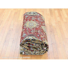 Load image into Gallery viewer, 11&#39;9&quot;x14&#39;10&quot; Rust Red, Karajeh with Geometric Medallions Design, Hand Knotted Pure Wool, Oversized Oriental Rug FWR481332
