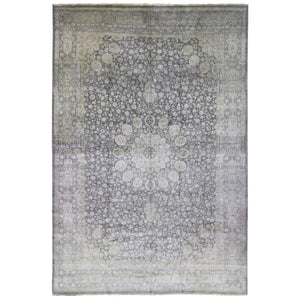 12'5"x19'4" Gray, Persian Tabriz Sheikh Safi Design, Hand Knotted Pure Wool, Oversized Oriental Rug FWR481356
