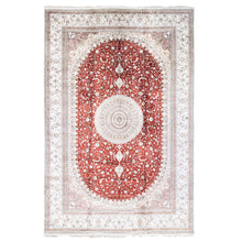 Load image into Gallery viewer, 12&#39;x18&#39;4&quot; Red, Sino Tabriz, 250 KPSI Clearance Hand Knotted Silken, Oversized Oriental Rug FWR481386