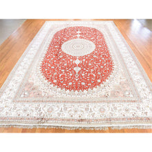Load image into Gallery viewer, 12&#39;x18&#39;4&quot; Red, Sino Tabriz, 250 KPSI Clearance Hand Knotted Silken, Oversized Oriental Rug FWR481386