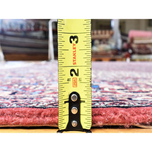 11'3"x16' Rust Red, Persian Bijar with Geometric Design, 400 KPSI Wool And Silk Handmade Oversized, Oriental Rug FWR481392
