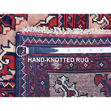 Load image into Gallery viewer, 3&#39;x19&#39; Soft Pink, Afghan Khamyab, Denser Weave with Shiny Wool Hand Knotted, XL Runner Oriental Rug FWR481422
