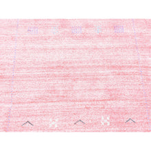 Load image into Gallery viewer, 2&#39;6&quot;x17&#39;10&quot; Pink, Folk Art, Hand Loomed Wool and Art Silk Hand Loomed, XL Runner Oriental Rug FWR481428