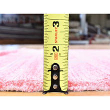 Load image into Gallery viewer, 2&#39;6&quot;x17&#39;9&quot; Soft Pink, Modern Grass Design Gabbeh, Handmade Wool and Silk Hand Loomed, XL Runner Oriental Rug FWR481452