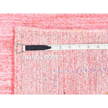 Load image into Gallery viewer, 2&#39;6&quot;x17&#39;9&quot; Soft Pink, Modern Grass Design Gabbeh, Handmade Wool and Silk Hand Loomed, XL Runner Oriental Rug FWR481452