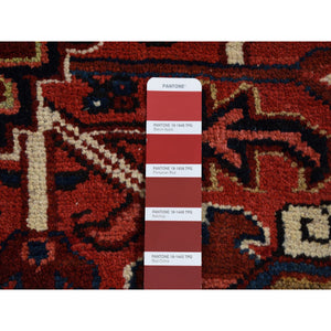 11'5"x16'6" Brick Red Antique Persian Heriz, XL, Good Condition, Hand Knotted Pure Wool Oriental Rug FWR481566