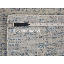 Load image into Gallery viewer, 2&#39;6&quot;x9&#39;8&quot; Light Gray Fine Jacquard Hand Loomed Modern Wool and Art Silk Runner Oriental Rug FWR481644