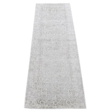 Load image into Gallery viewer, 2&#39;6&quot;x7&#39;10&quot; Beige, Fine Jacquard Hand Loomed Modern Wool and Plant Based Silk, Runner Oriental Rug FWR481782