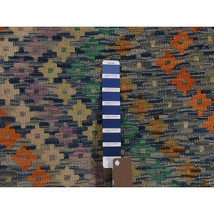 10'2"x13'7" Colorful, Hand Woven Afghan Maimana Kilim with Zig Zag Design, Veggie Dyes Pure Wool, Oriental Rug FWR481818