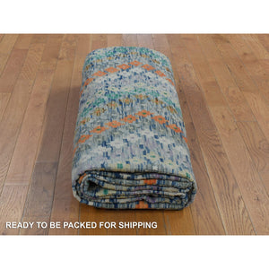10'2"x13'7" Colorful, Hand Woven Afghan Maimana Kilim with Zig Zag Design, Veggie Dyes Pure Wool, Oriental Rug FWR481818