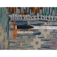 Load image into Gallery viewer, 10&#39;2&quot;x13&#39;7&quot; Colorful, Hand Woven Afghan Maimana Kilim with Zig Zag Design, Veggie Dyes Pure Wool, Oriental Rug FWR481818