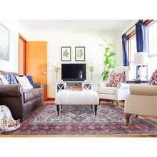 Load image into Gallery viewer, 8&#39;4&quot;x10&#39;2&quot; Camel Color, Afghan Super Kazak with Geometric Design, Shiny and Vibrant Wool, Hand Knotted Oriental Rug FWR481938